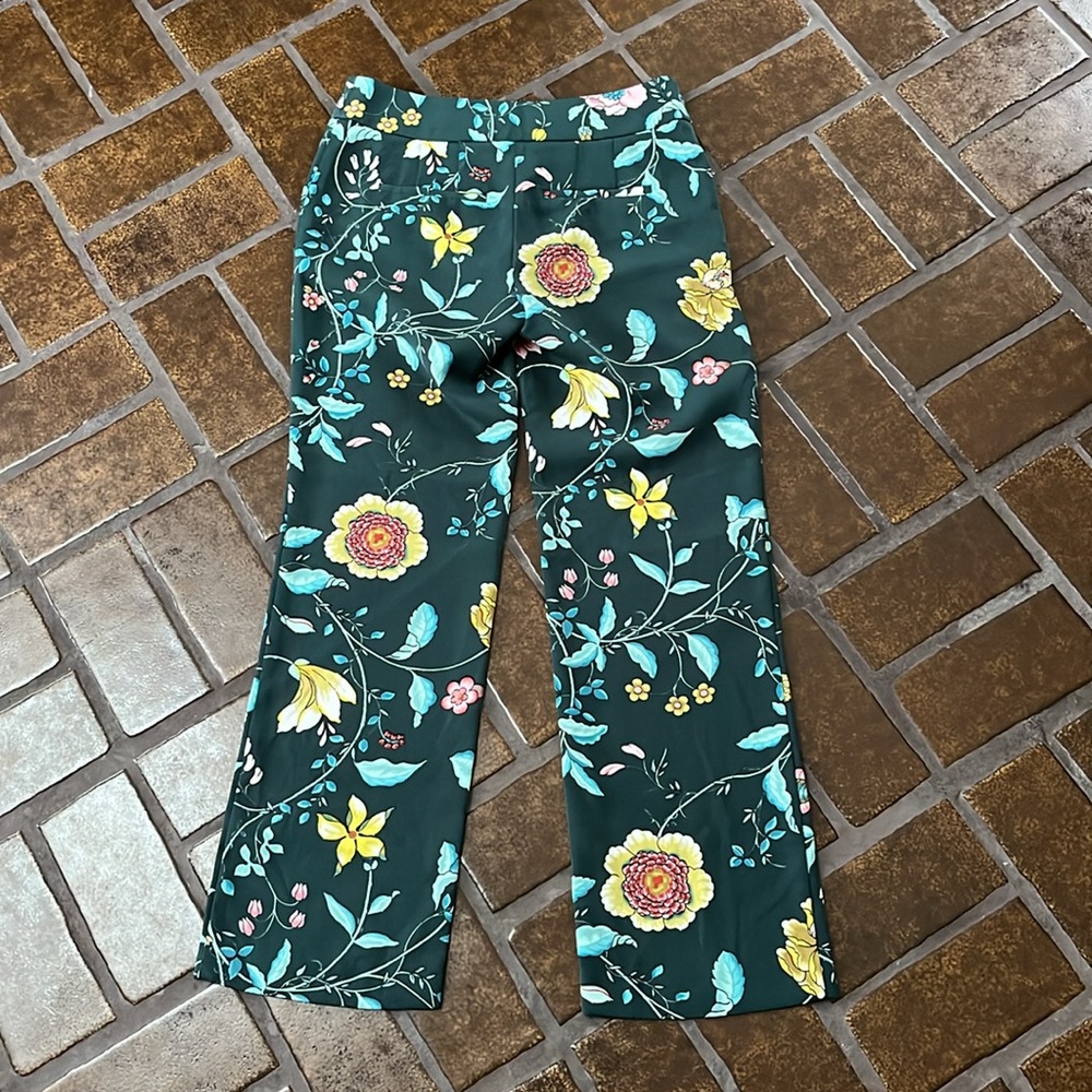 LOFT Green Multicolor Floral Print Trouser Pant - Picture 3 of 13